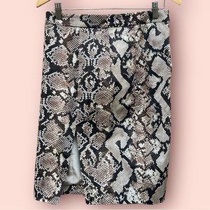 Size 10 Altuzarra Snakeskin Print Cotton Pencil Skirt